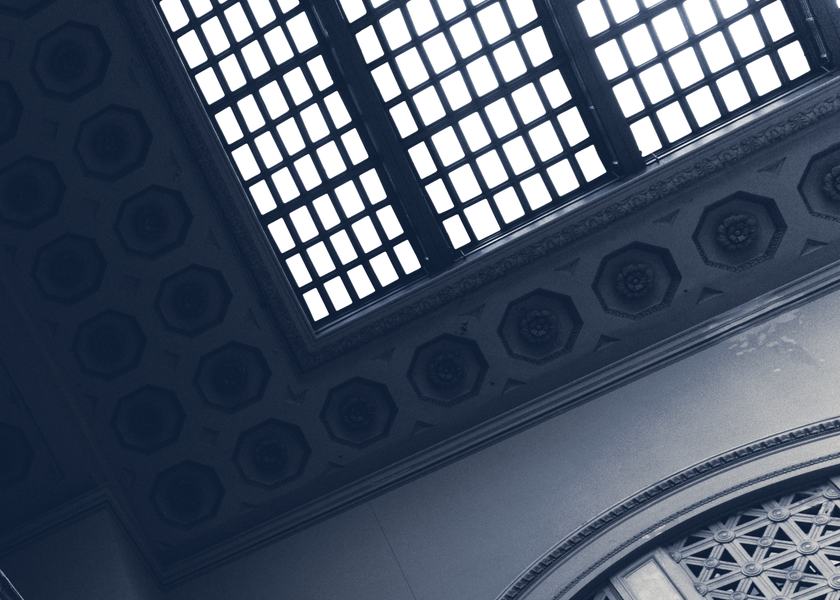 Arched windows in a courthouse rotunda