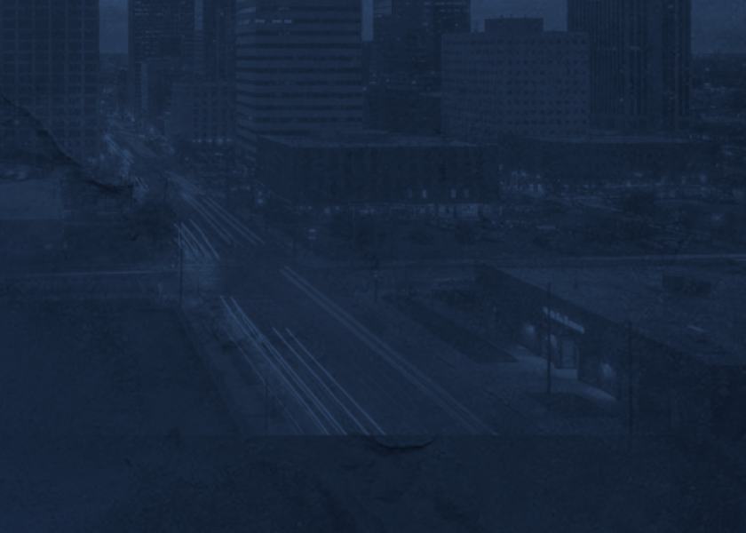 A city road at night seen from above