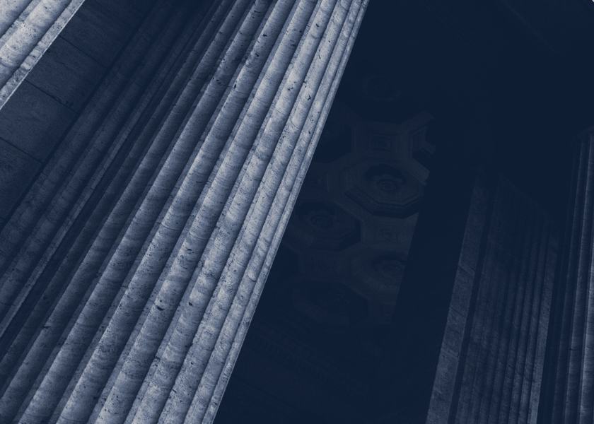 Stone columns of a courthouse portico